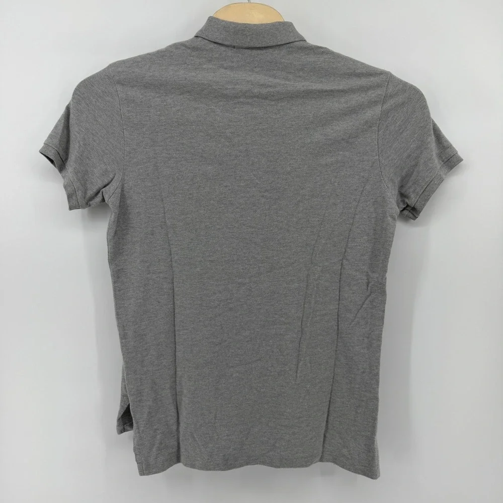 Polo Ralph Lauren Polo Shirt Mens Large Gray Custom Fit Short Sleeve Mesh Cotton